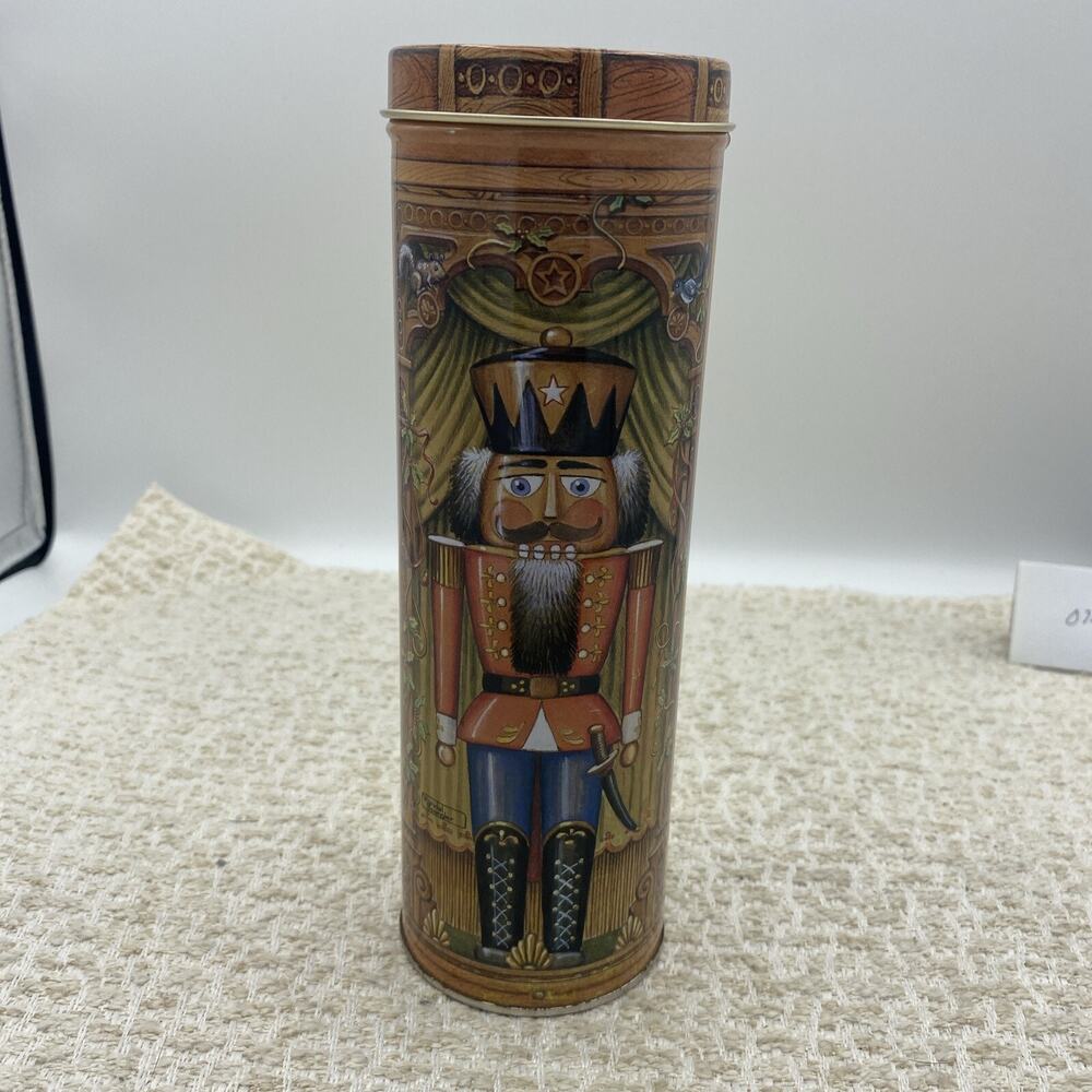 VINTAGE RANDAL SPANGLER THE NUTCRACKER FANTASY Christmas Metal Tin 3” X 8.5”